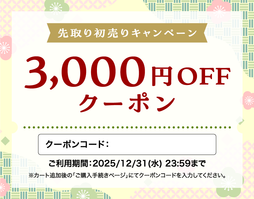 先取り初売りキャンペーン3000円引き