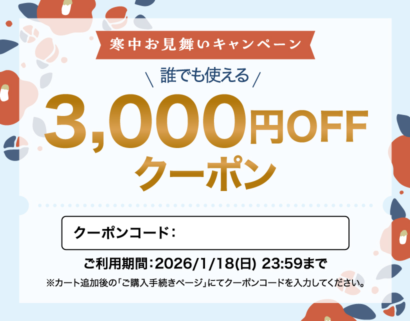 寒中お見舞いキャンペーン3000円引き