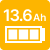 バッテリー容量13.6Ah