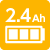 バッテリー容量2.4Ah