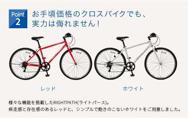 クロスバイク入門ワイドセット/RIGHTPATH(ライトパース)のpoint