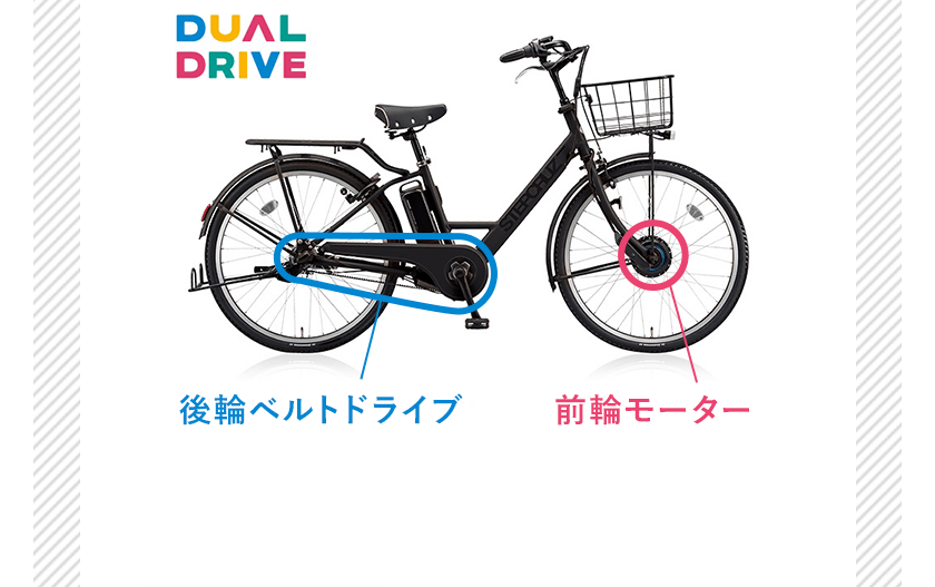 ブリヂストン（BRIDGESTONE）ステップクルーズe(STEPCRUZe)の特徴①カーボンベルトドライブ