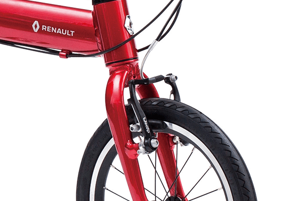 前後とも、効きが良く確実な制御を実現するVブレーキをセレクト。