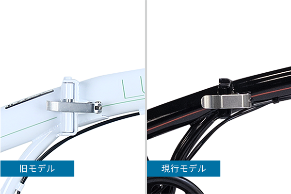 ワンタッチで工具要らずの折りたたみレバー。現行モデルは幅広サイズでより折りたたみやすくなりました。
