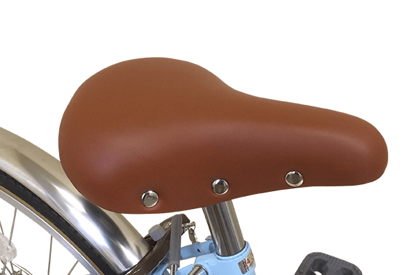 クッション性が高い、オシャレなサドルを採用。