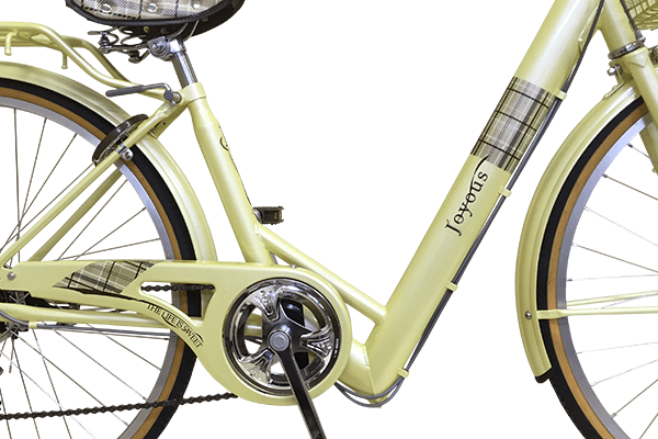 女性でもまたぎやすいフレームデザイン。