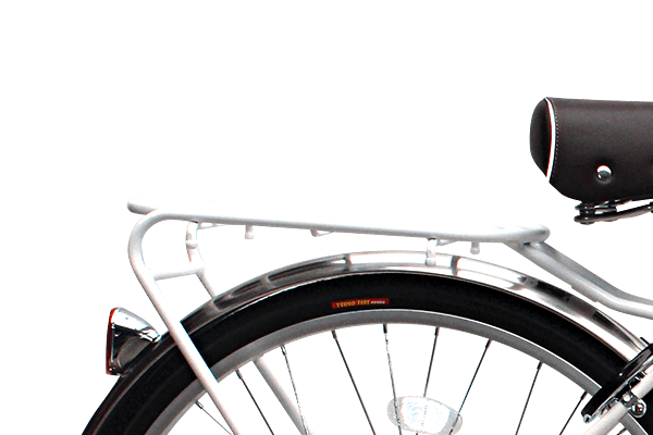 重さ27kgまで耐えられる荷台。オプションでチャイルドシートの取り付けが可能です。