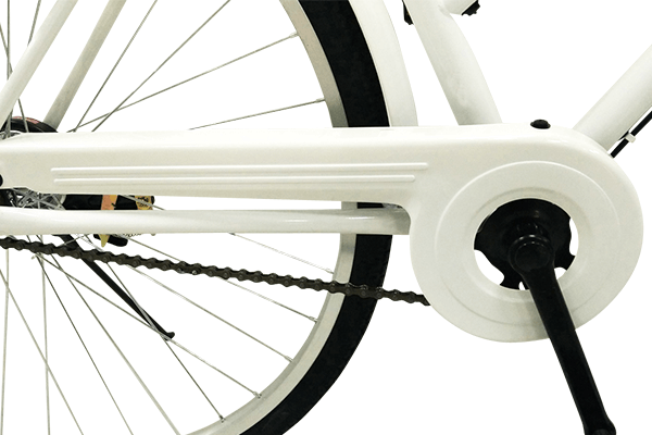 チェーンカバーを採用し、走行中のチェーンによる裾汚れを防御。