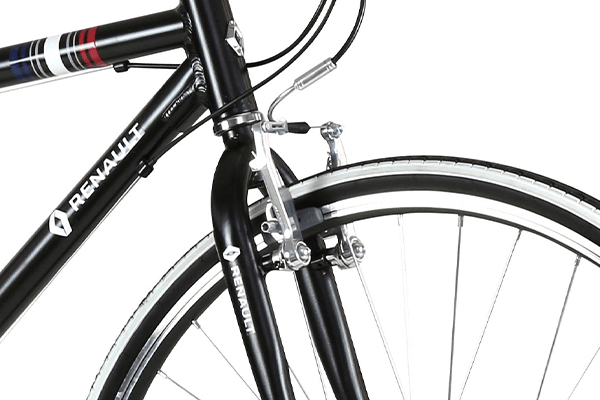 スピードの出やすいスポーツバイクに最適な制動力の高いVブレーキを採用。