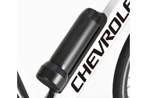 小型の5.2Ahリチウムイオンバッテリー。エコモードでは約42kmの走行が可能。