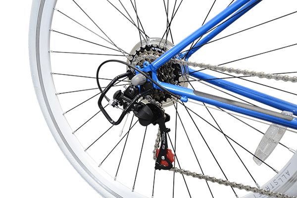 上り坂も楽に走ることができる6段変速機付き。