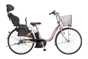 E.Xサンドピンク／【電動子乗せセット】ヘッドレスト付チャイルドシート搭載アシスタU STD［内装3段変速］［24インチ］［26インチ］