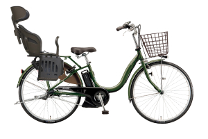 E.Xナチュラルオリーブ／【電動子乗せセット】ヘッドレスト付チャイルドシート搭載アシスタU STD［内装3段変速］［24インチ］［26インチ］