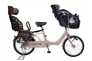 カフェオレ／ヘッドレスト付きチャイルドシート搭載Birthday(バースデイ)［内装3段変速］［20インチ］［クラス27キャリア］［3人乗り対応］