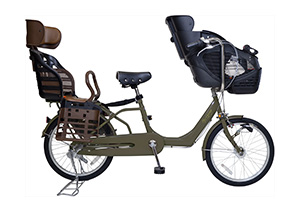 マットオリーブ／ヘッドレスト付きチャイルドシート搭載Birthday(バースデイ)［内装3段変速］［20インチ］［クラス27キャリア］［3人乗り対応］