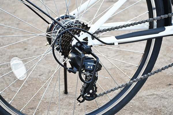 坂道だってへっちゃら。外装7段変速機を搭載しました。