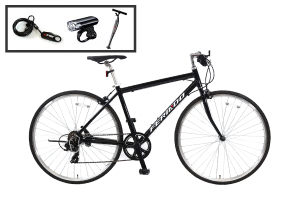 パールブラック／クロスバイク入門セットFERIADO(フェリアード) ［外装7段変速］［アルミフレーム］