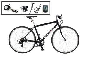 パールブラック／クロスバイク入門ワイドセットFERIADO(フェリアード) ［外装7段変速］［アルミフレーム］