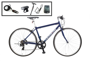 ダークブルーメタリック／クロスバイク入門ワイドセットFERIADO(フェリアード) ［外装7段変速］［アルミフレーム］