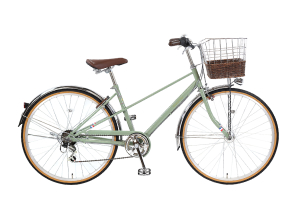 【通学自転車まるごとセット】Mixte City/グリーンベージュ