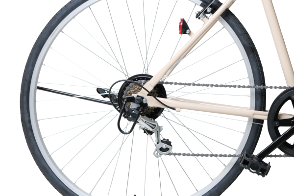 上り坂も楽に走ることができる6段変速機付き。