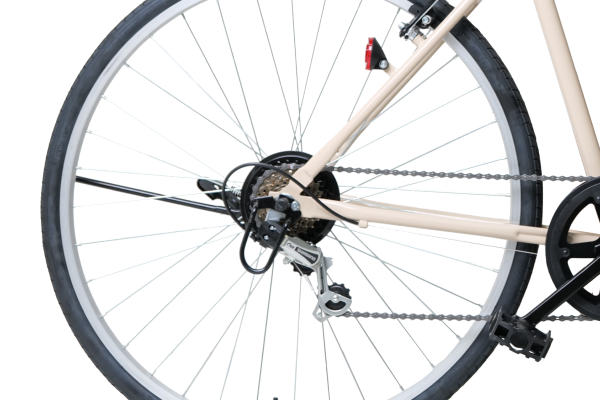 上り坂も楽に走ることができる6段変速機付き。