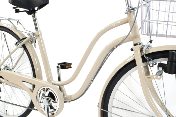 2本のパイプで強度を保ちつつ、またぎやすい形状を実現。