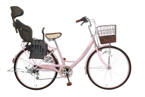 ダスティピンク／ヘッドレスト付チャイルドシート搭載グランディーノ［外装6段変速］［26インチ］［クラス27キャリア］