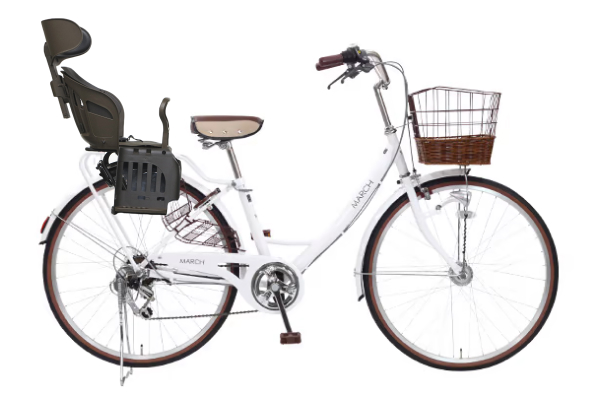 ヘッドレスト付チャイルドシート搭載グランディーノ 子供乗せ自転車 26  