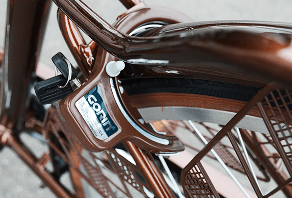 簡単ロックが可能な信頼のGORIN製リング錠を装備。