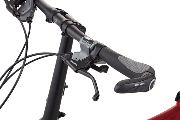 ライディングポジションに応じて最適な位置を選べます。