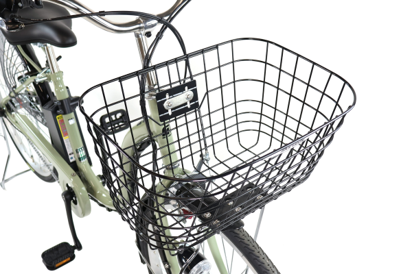 大容量の前かごでお買い物にも便利です。