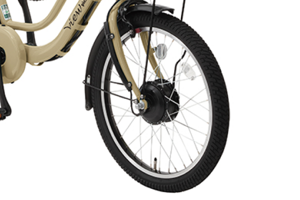 No 0901-2 電動自転車 丸石 ビューピッコリーノ 20インチ ベージュ 引っ張るアシスト感。丸石サイクルの電動アシスト。自転車通勤に