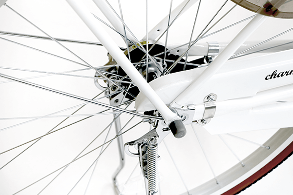 チェーン外れの心配がないシングルギア。メンテナンスも楽です。