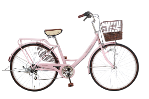 ダスティピンク／グランディーノ［外装6段変速］［26インチ］［クラス27キャリア］［後カゴ取付可能］