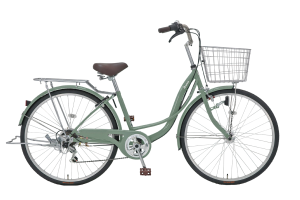 渋谷区）ブリヂストン自転車26インチ5段変速シティサイクル水色ステンレス前カゴ付 渋谷区）ブリヂストン自転車26インチ5段変速シティサイクル水色