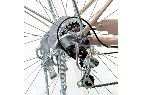 外装6段変速を装備し、坂道でも快適。