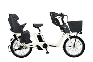 オフホワイト／3人乗り用チャイルドシート付きギュット・アニーズ・EX -2019モデル-［内装3段変速］［20インチ］