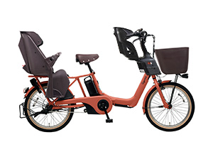 ブリックレッド／3人乗り用チャイルドシート付きギュット・アニーズ・EX -2019モデル-［内装3段変速］［20インチ］