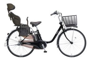 オニキスブラック／ヘッドレスト付きチャイルドシート搭載ビビ・DX 内装3段変速］［24インチ］［26インチ］