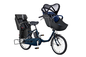 マットネイビー／3人乗り用チャイルドシート付きギュット・クルーム・DX［内装3段変速］［20インチ］［クラス27キャリア］