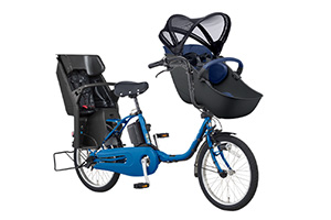 グレイッシュレディブルー／3人乗り用チャイルドシート付きギュット・クルーム・DX［内装3段変速］［20インチ］［クラス27キャリア］