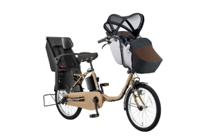 マットオーツベージュ／3人乗り用チャイルドシート付きギュット・クルーム・DX［内装3段変速］［20インチ］［クラス27キャリア］