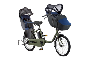 マットモスグリーン／3人乗り用チャイルドシート付きギュット・クルーム・DX［内装3段変速］［20インチ］［クラス27キャリア］