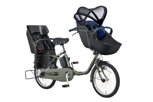 【電動自転車・電動アシスト自転車】パナソニック（Panasonic） 3人乗り用チャイルドシート付きギュット・クルーム・DX［内装3段変速］［20インチ］［クラス27キャリア］
