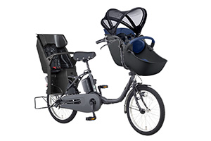 マッドディープグレー(2020モデル)／3人乗り用チャイルドシート付きギュット・クルーム・EX［内装3段変速］［20インチ］［クラス27キャリア］