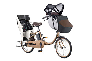 マットマロンベージュ／3人乗り用チャイルドシート付きギュット・クルーム・EX［内装3段変速］［20インチ］［クラス27キャリア］