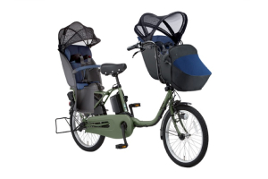 マットモスグリーン／3人乗り用チャイルドシート付きギュット・クルーム・EX［内装3段変速］［20インチ］［クラス27キャリア］