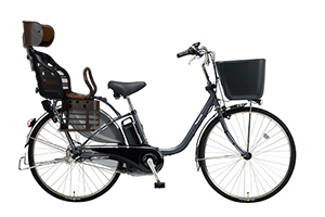 メタリックグレー／ヘッドレスト付きチャイルドシート搭載ビビ・KD -2018モデル-［内装3段変速］［24インチ］［26インチ］［クラス27キャリア］