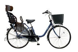 インディゴブルーメタリック／ヘッドレスト付きチャイルドシート搭載ビビ・KD -2018モデル-［内装3段変速］［24インチ］［26インチ］［クラス27キャリア］